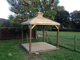 3m wooden gazebo and deck