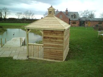 wooden garden shelter