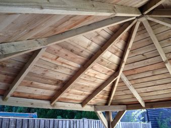 wooden gazebo roof detail