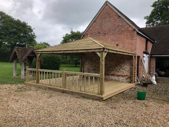 guildford wooden gazebo and decking